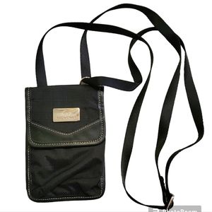 Eagle Creek black travel wallet cross body strap